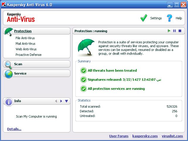       .. Kaspersky Anti-Virus 6.0.0.303